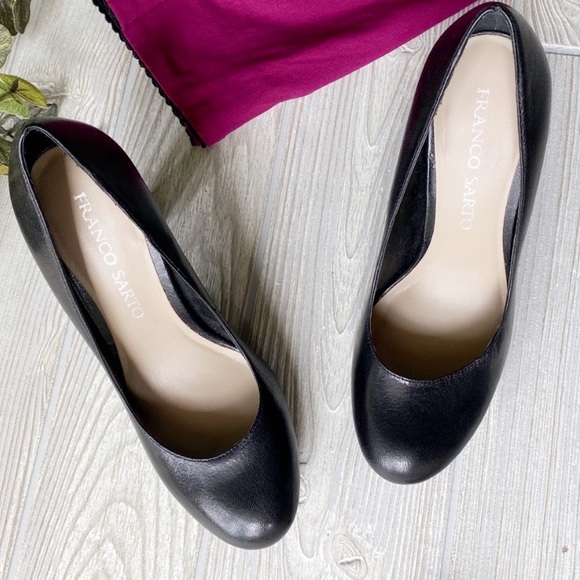 🔴 5/$45 SALE 🔴 FRANCO SARTO |  Black Round Toe Pump - Picture 3 of 7